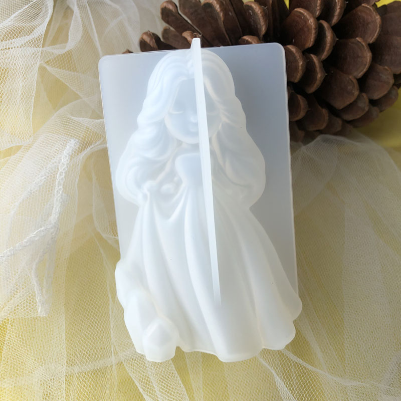 Soap Making Material - 3D かわいいプリンセスシリコーンキャンドルモールド天使の女の子石鹸樹脂石膏作る型 DIY 人間チョコレートベーキングツール家の装飾のギフト