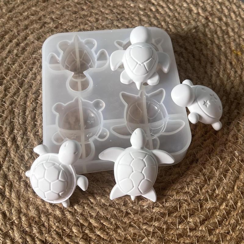 Soap Making Material - 四亀石膏シリコン型 DIY ハートスターテクスチャシェル装飾品エポキシ樹脂型香り付き動物キャンドル石鹸型