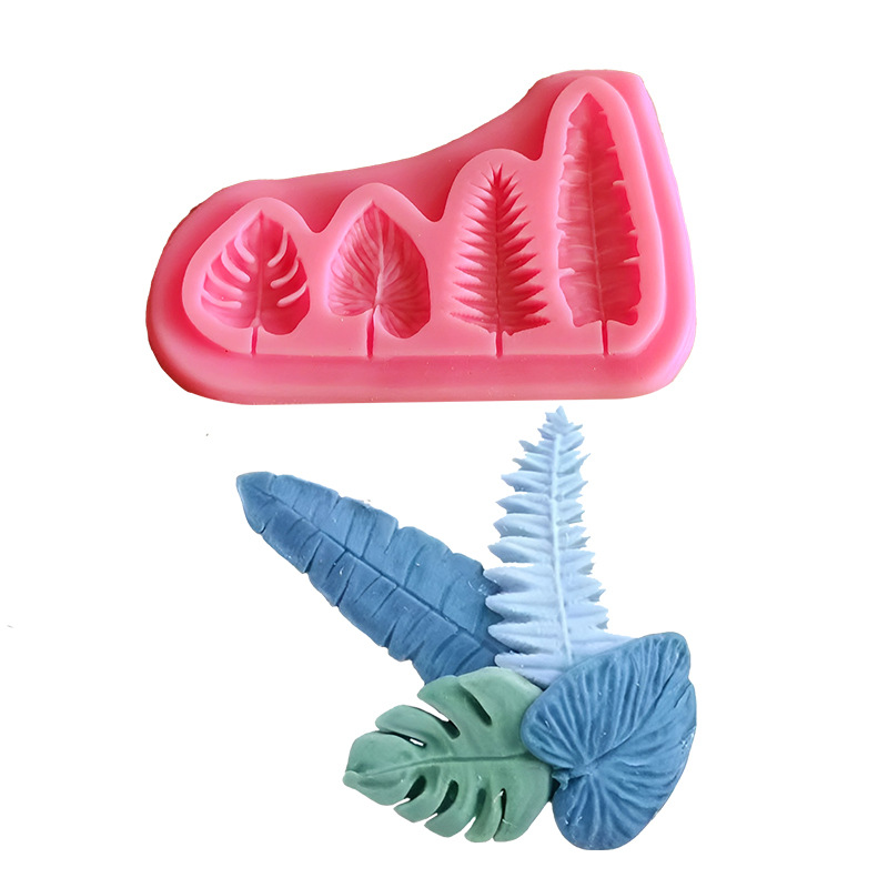 Soap Making Material - ヤシの葉と亀の葉シリコーン型フォンダンケーキ型チョコレート石鹸型キッチンベーキングデコレーションケーキツール