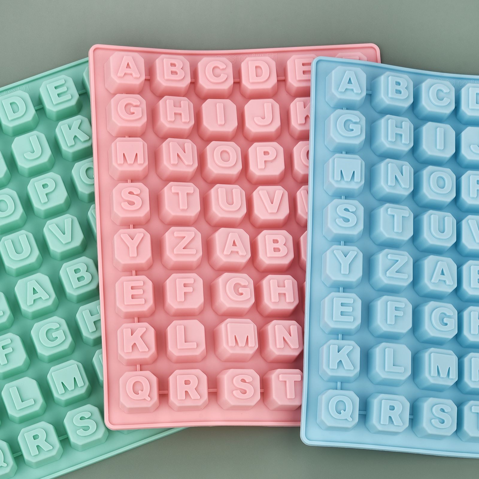 Soap Making Material - 48 文字英語アルファベット文字シリコーン型石鹸型ケーキカップケーキベーク耐熱皿チョコレート石鹸 Diy デコレーションツール金型