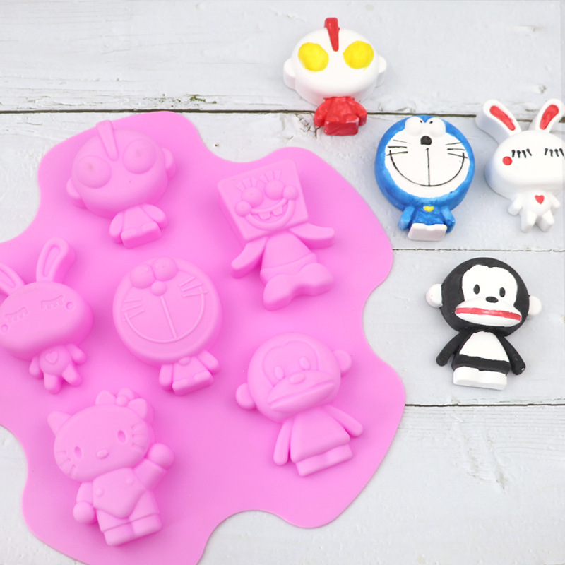 Soap Mold Silicone Loaf - 1 個 ReadStar 6CA103RD041 6 キャビティ漫画のキャラクターケーキシリコーン型