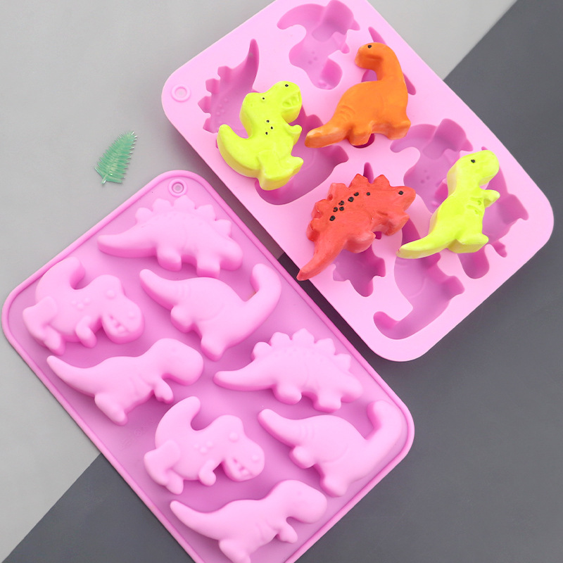 Soap Making Supplies Australia - ブルース卸売 8匹の恐竜漫画シリコンケーキ型 DIY手作り石鹸ツール 子供用パン焼き型