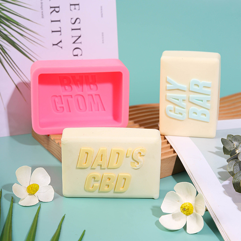 石鹸用文字付きシリコンモールド,石鹸作り,長方形,バス爆弾, - Soap Making Fight Club のレビューと価格