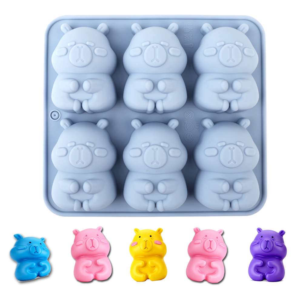 かわいいカピバラの形をしたシリコンケーキ型1個。チョコレート - Soap Making Tray のレビューと価格