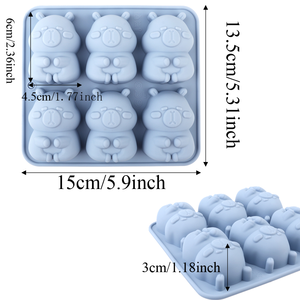 かわいいカピバラの形をしたシリコンケーキ型1個。チョコレート - Soap Making Tray のレビューと価格