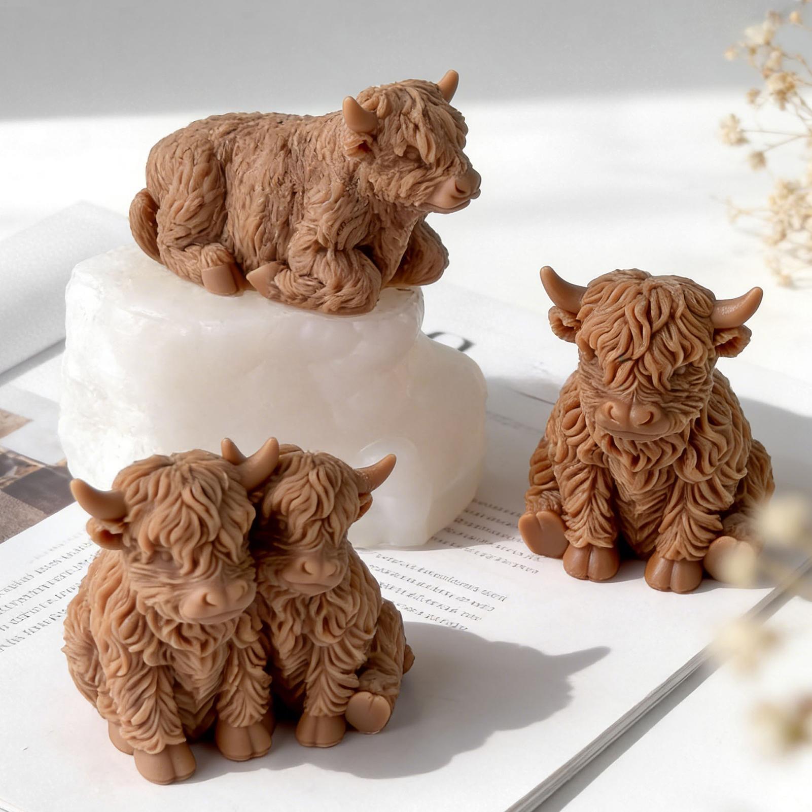 ハイランドカウシリコンモールド再利用可能な3Dかわいい動物鋳 - Soap Making Business のレビューと価格