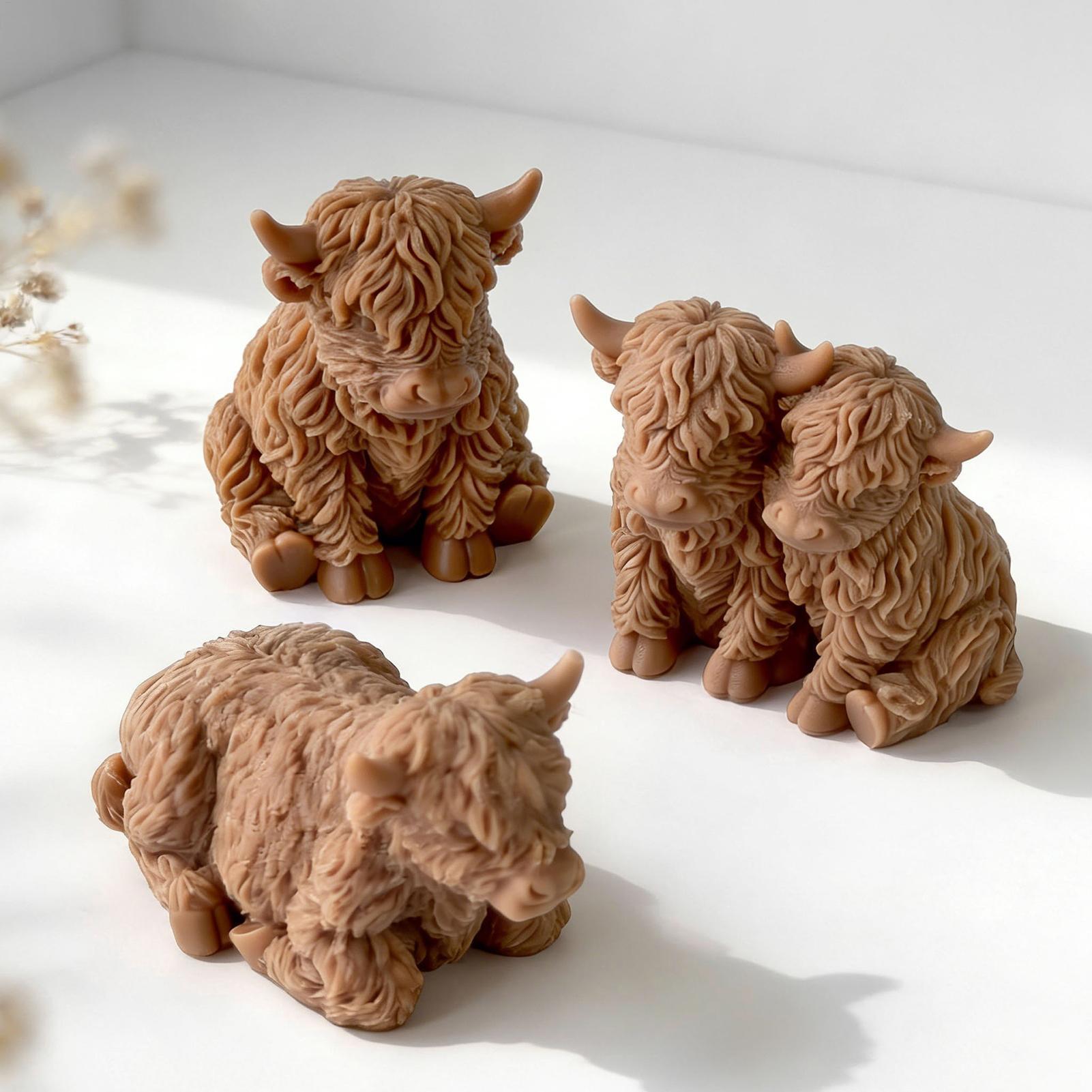 ハイランドカウシリコンモールド再利用可能な3Dかわいい動物鋳 - Soap Making Business のレビューと価格