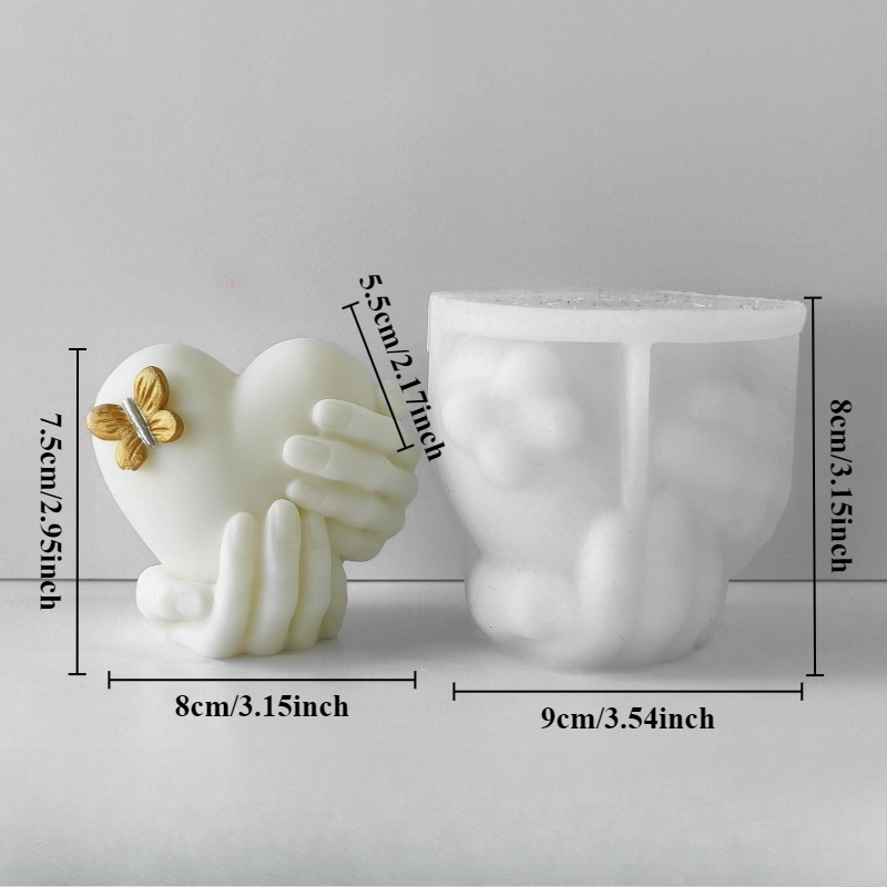 ハンドホールドラブシリコーンキャンドルモールドバレンタインデ - Soap Making Business のレビューと価格