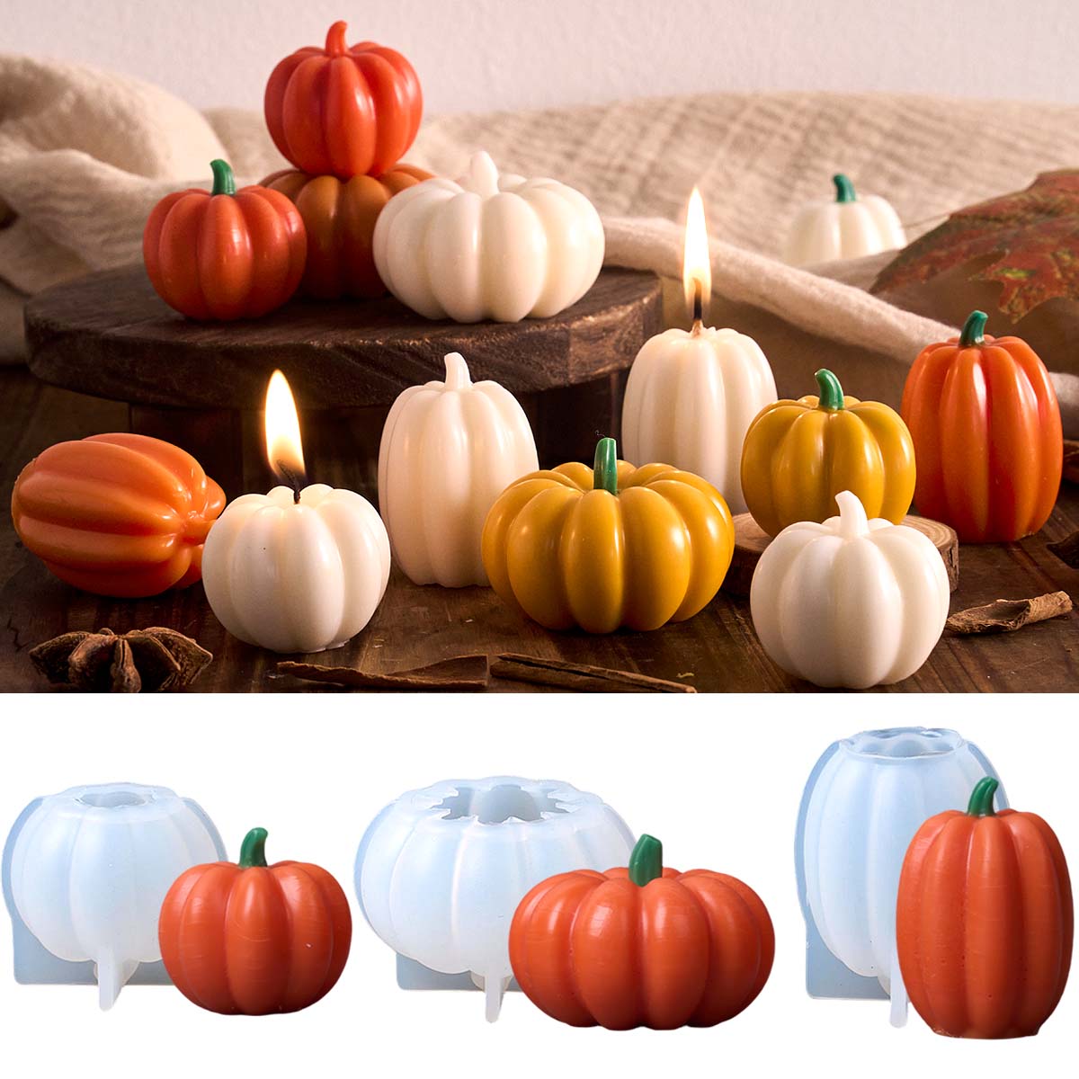 ハロウィンカボチャシリコンモールド香り付きキャンドル石鹸樹脂 - Soap Making Scents のレビューと価格