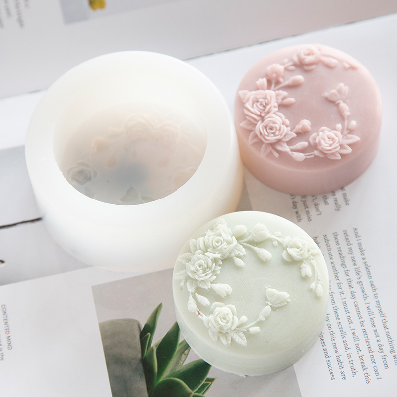 ラウンド形状バラの花手作り石鹸シリコーン型牡丹バラの花石鹸金 - Soap Mold Silicone Loaf のレビューと価格