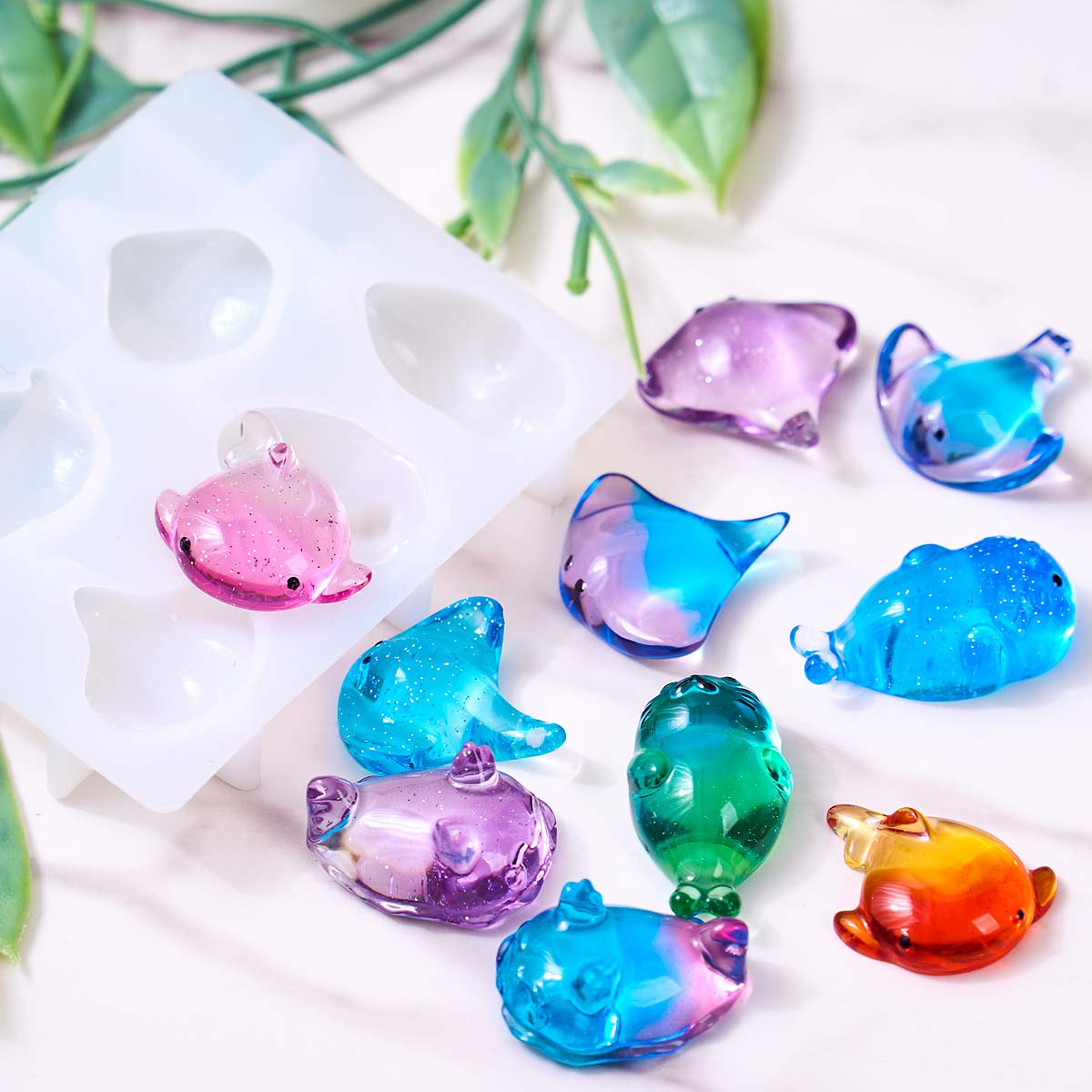 3Dヒーリング可愛いマンタ鯨シリコンモールドDIYキーホルダ - Soap Making Material のレビューと価格