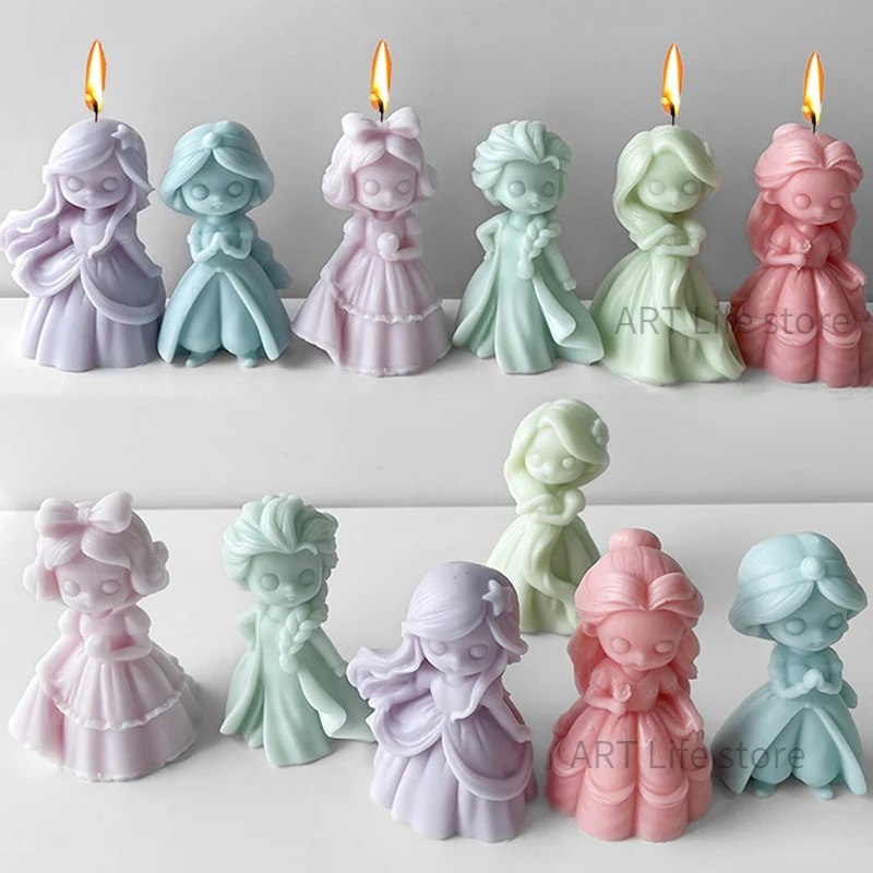 シリコンプリンセスドールキャンドルモールド、3Dガールポート - Soap Making Business のレビューと価格