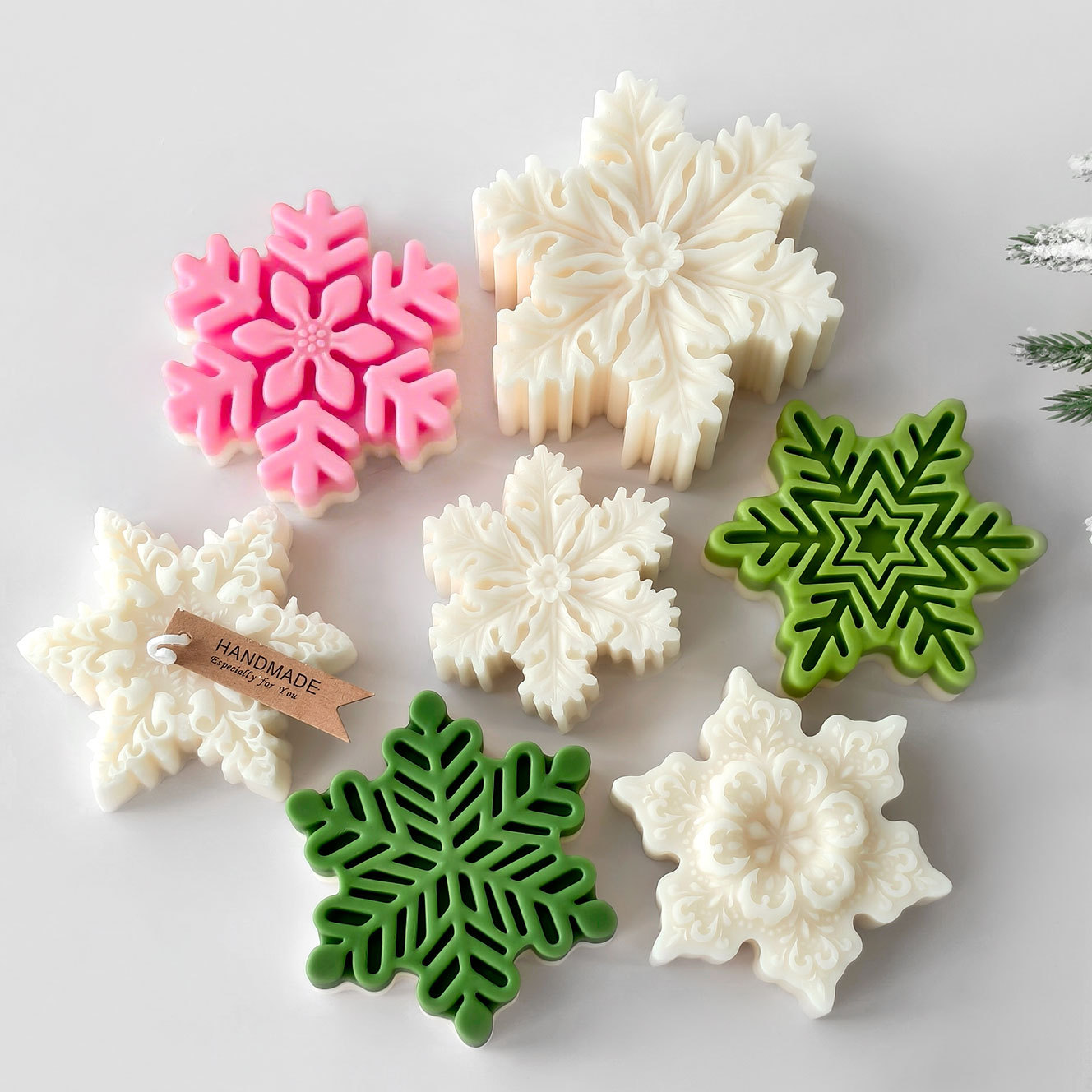 クリスマススノーフレークピラーキャンドルモールド DIY ア - Soap Making Scents のレビューと価格