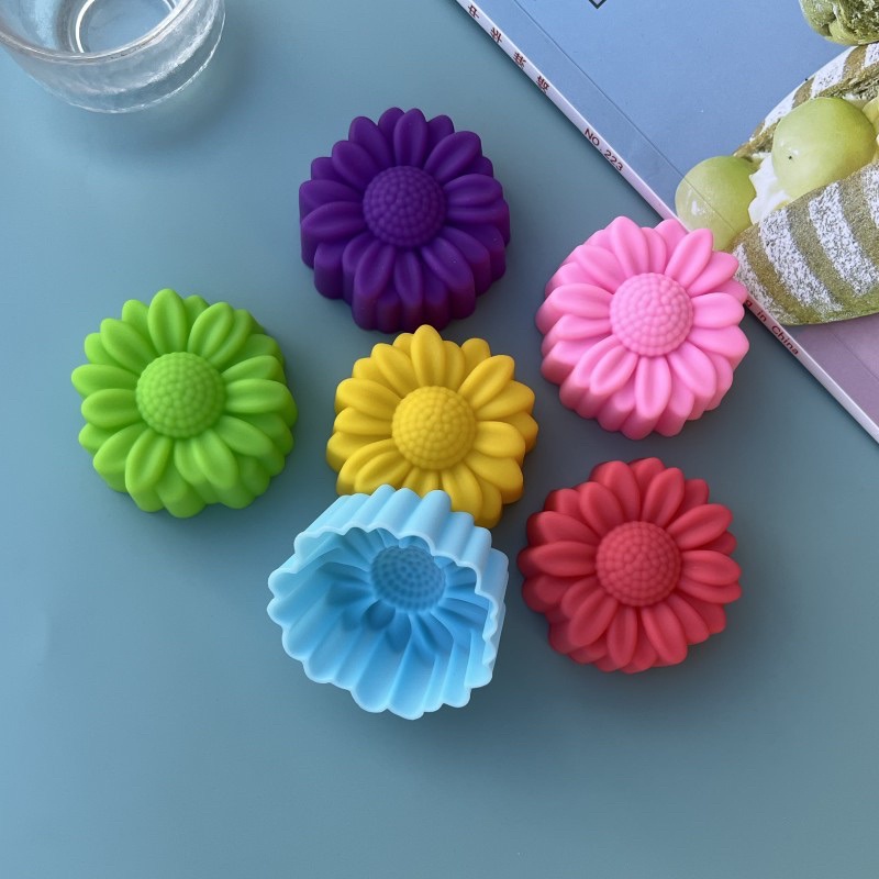 6個セット ノンスティック 花柄 シリコンモールド チョコレ - Soap Making Material のレビューと価格