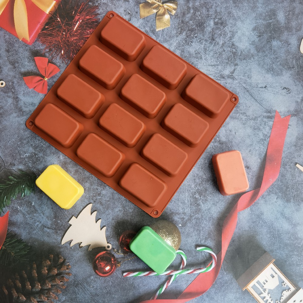 12キャビティスクエアシリコン石鹸型キャンドルキャンドルキャ - Soap Making Business のレビューと価格