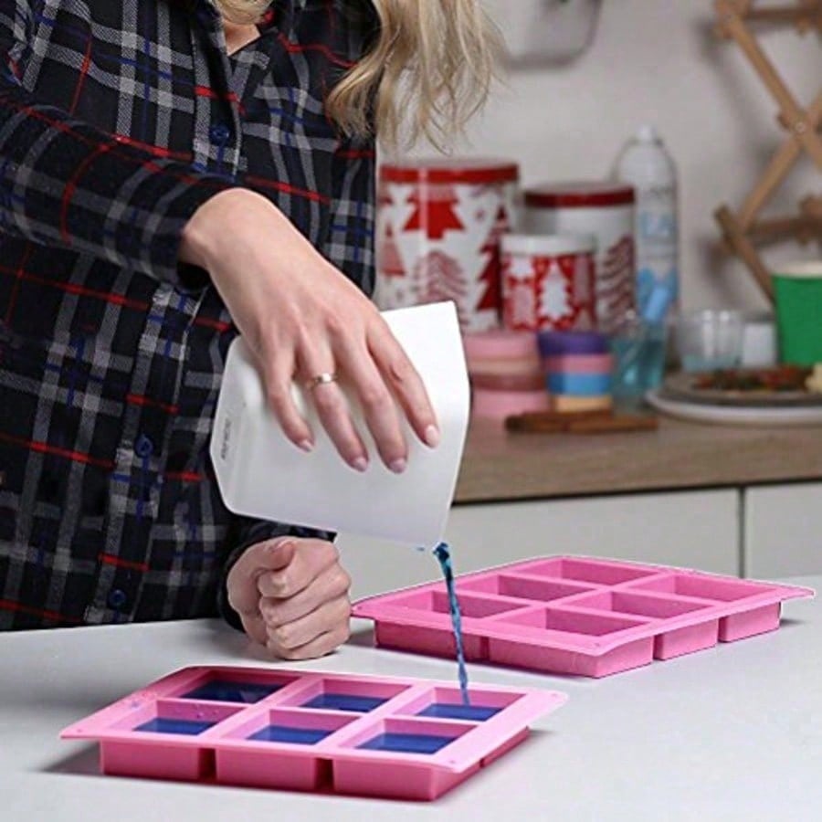 1-2パック6個入りDIYシリコンモールド、ピンクの手作り石 - Soap Mold Silicone Loaf のレビューと価格